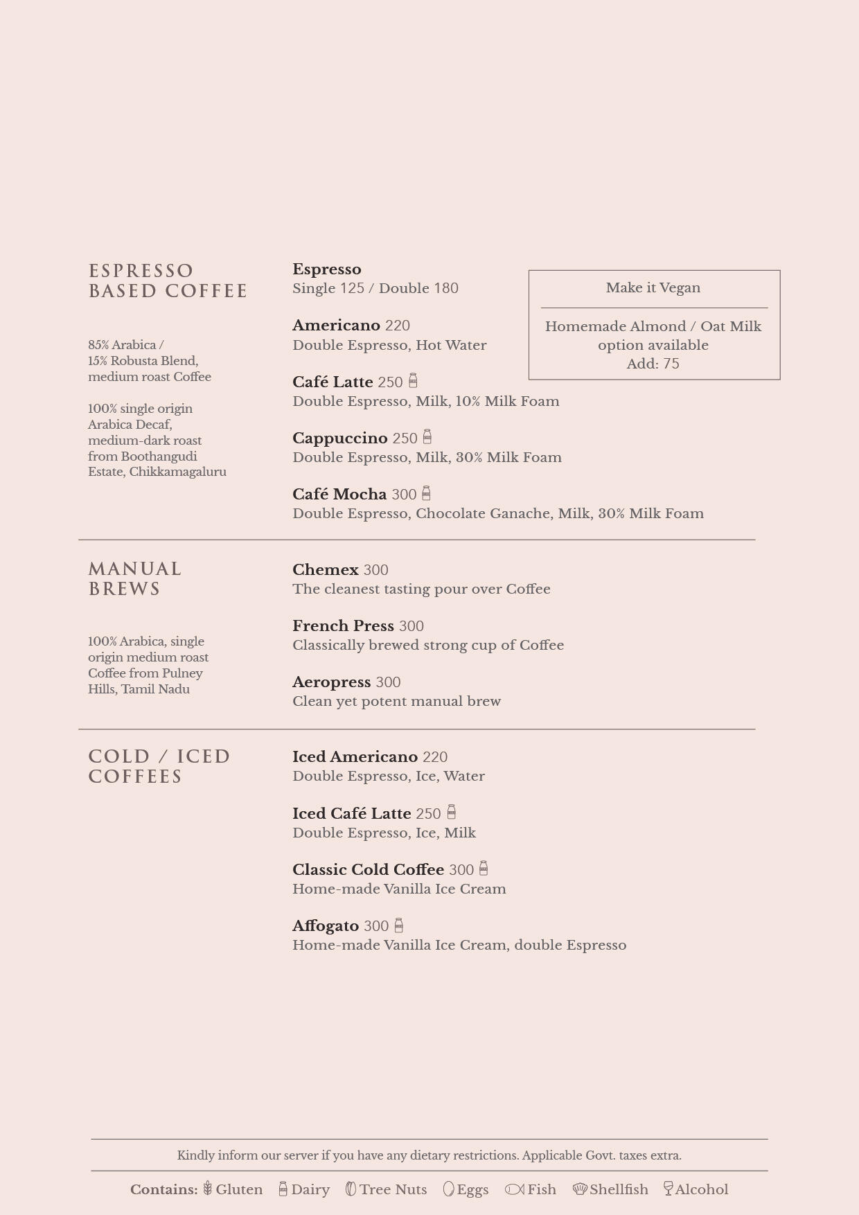 Festa Italiana Menu